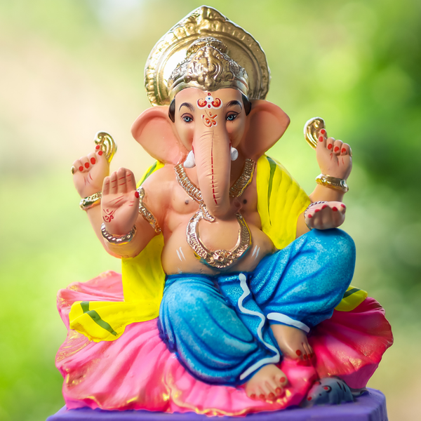 18-inch Japapushpaasan Ganesh Maharaj