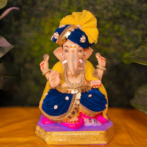 12-inch Ganesh [Blue-Gold Pheta]