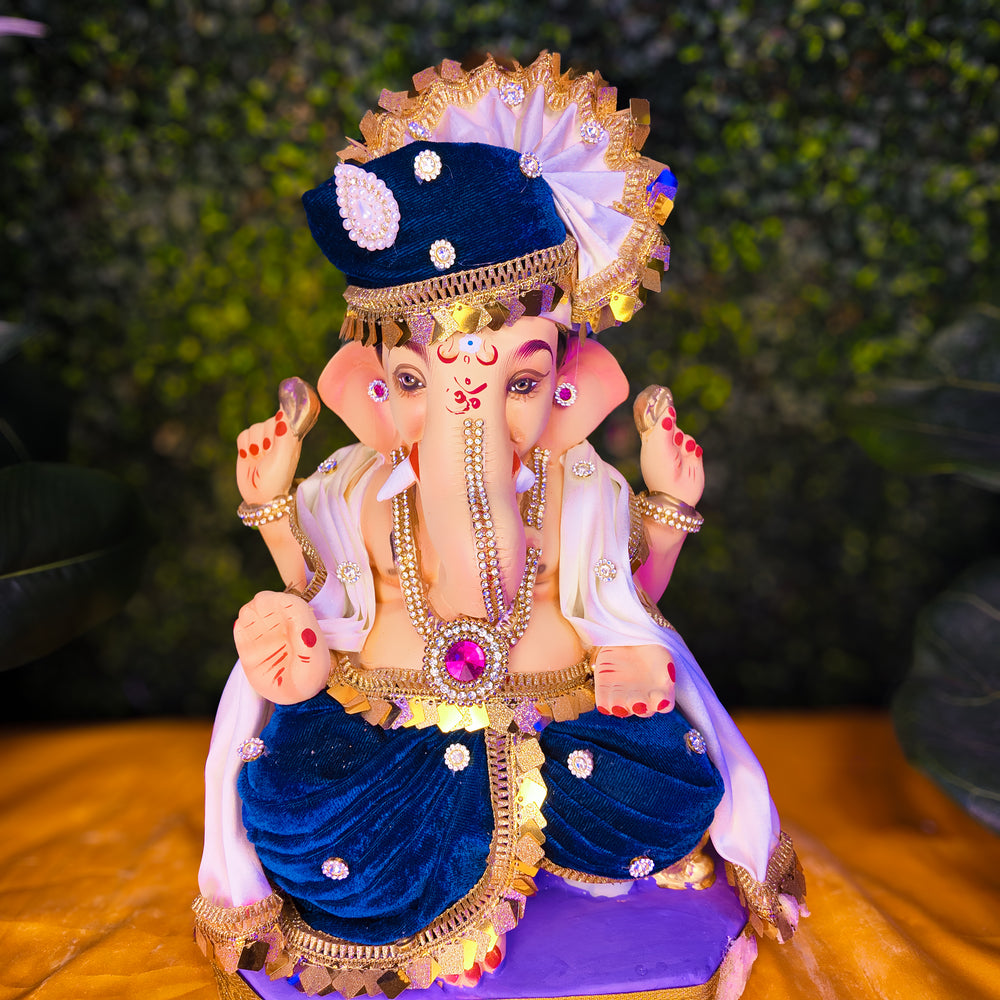 12-inch Ganesh [Blue-white Pheta]