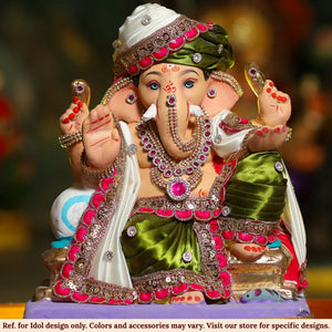 12-inch Rajapeethaasin Peshwa Maharaj - Green / White