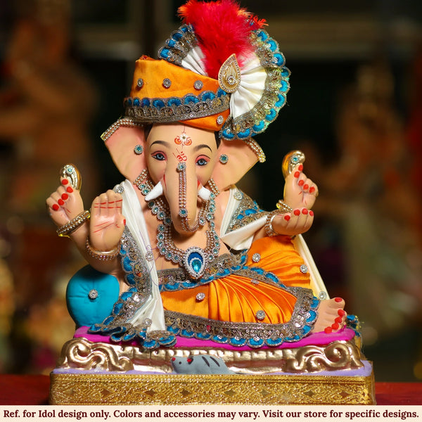 15-inch Gaurisuta Peshwa Maharaj - Orange / White