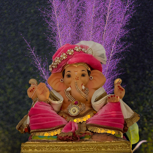 12-inch Ganesh [Pink-Pheta]